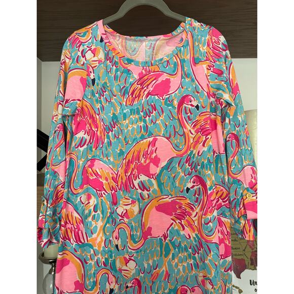 Lilly Pulitzer Linden Dress in Peel And Eat Flamingo - Picture 3 of 6